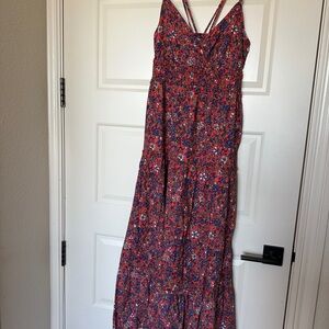 Universal Thread Red and Blue Tiered Maxi Sundress